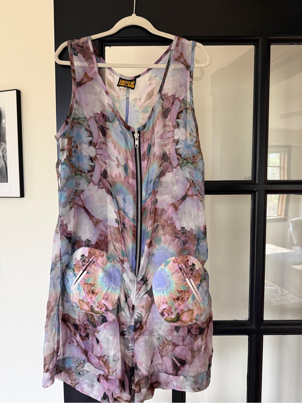 House of Holland Pastel Floral Zip-Front Romper
